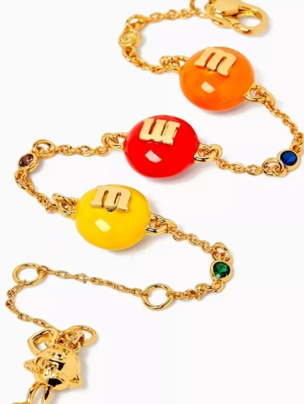 M&M X Kate Spade New York Gold-Tone Multicolor M&M Flex Bracelet